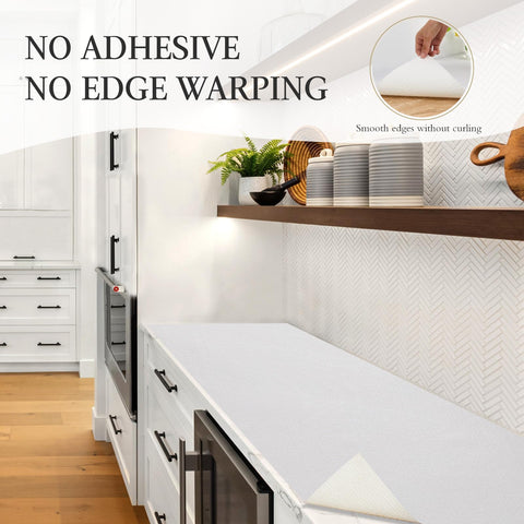 Beautysaid aesthetic white shelf liner enhances drawers and shelves.