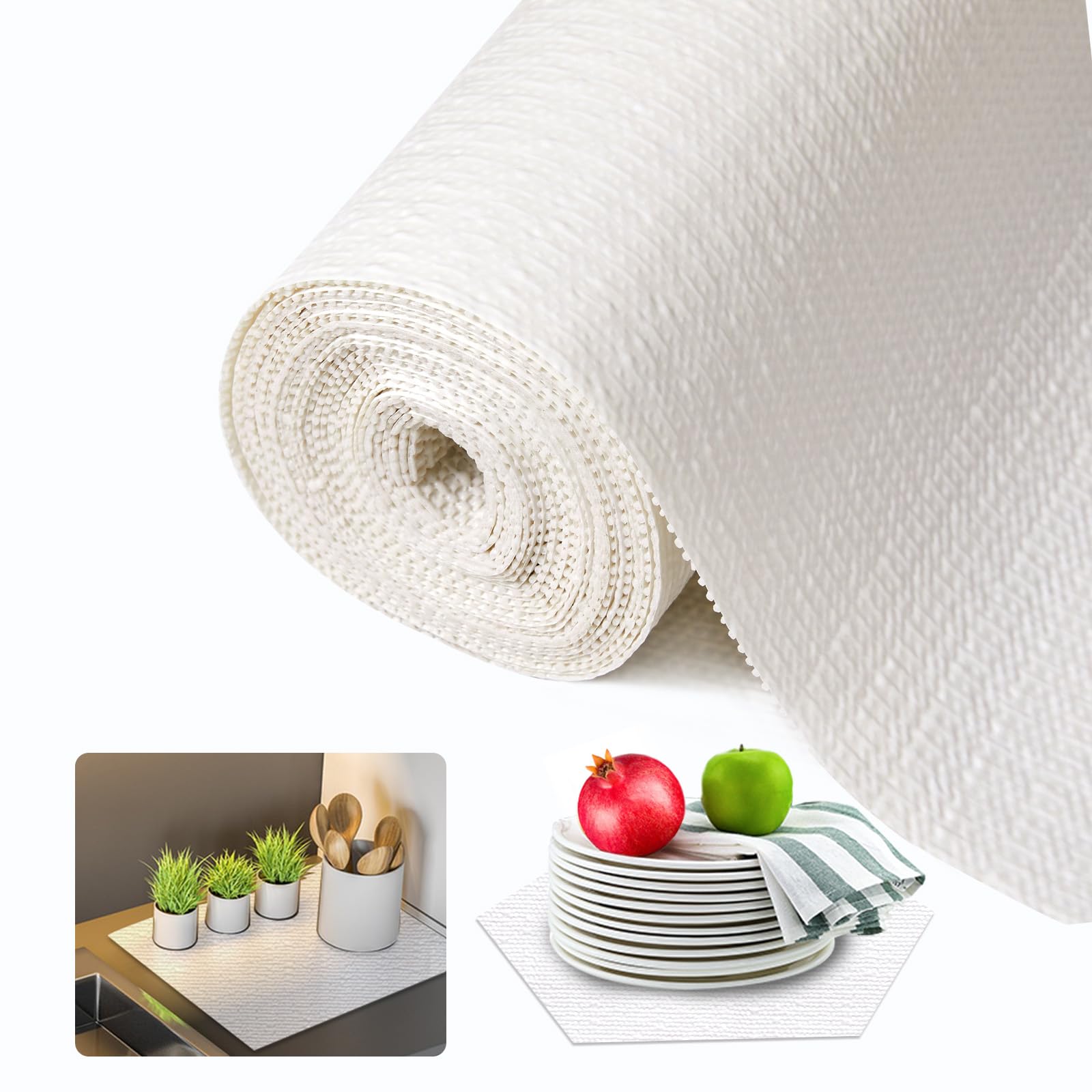 Beautysaid white shelf liner for kitchen cabinets brightens and protects surfaces.