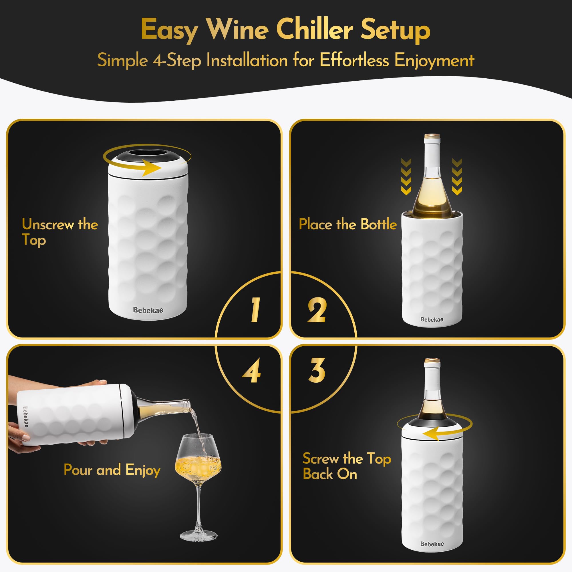 Bebekae champagne bottle cooler enhances presentation at celebrations