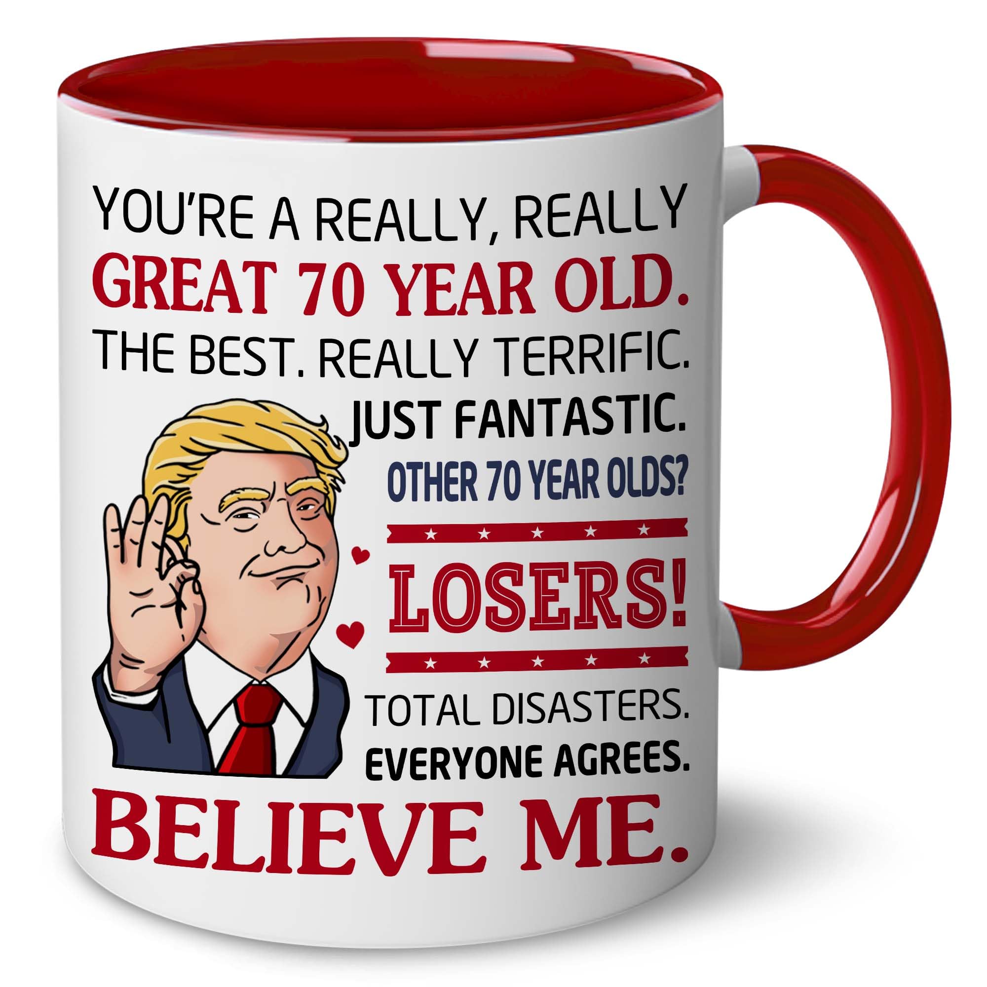 BECHUSKY 70th mug with 1956 theme, a milestone gift for celebrations.