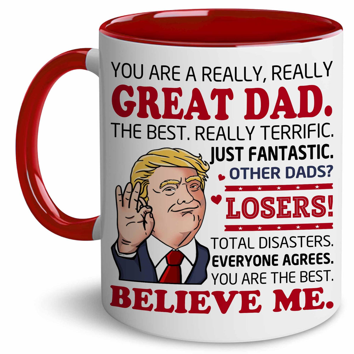 BECHUSKY Best Dad Ever mug with festive Christmas vibe for gifting