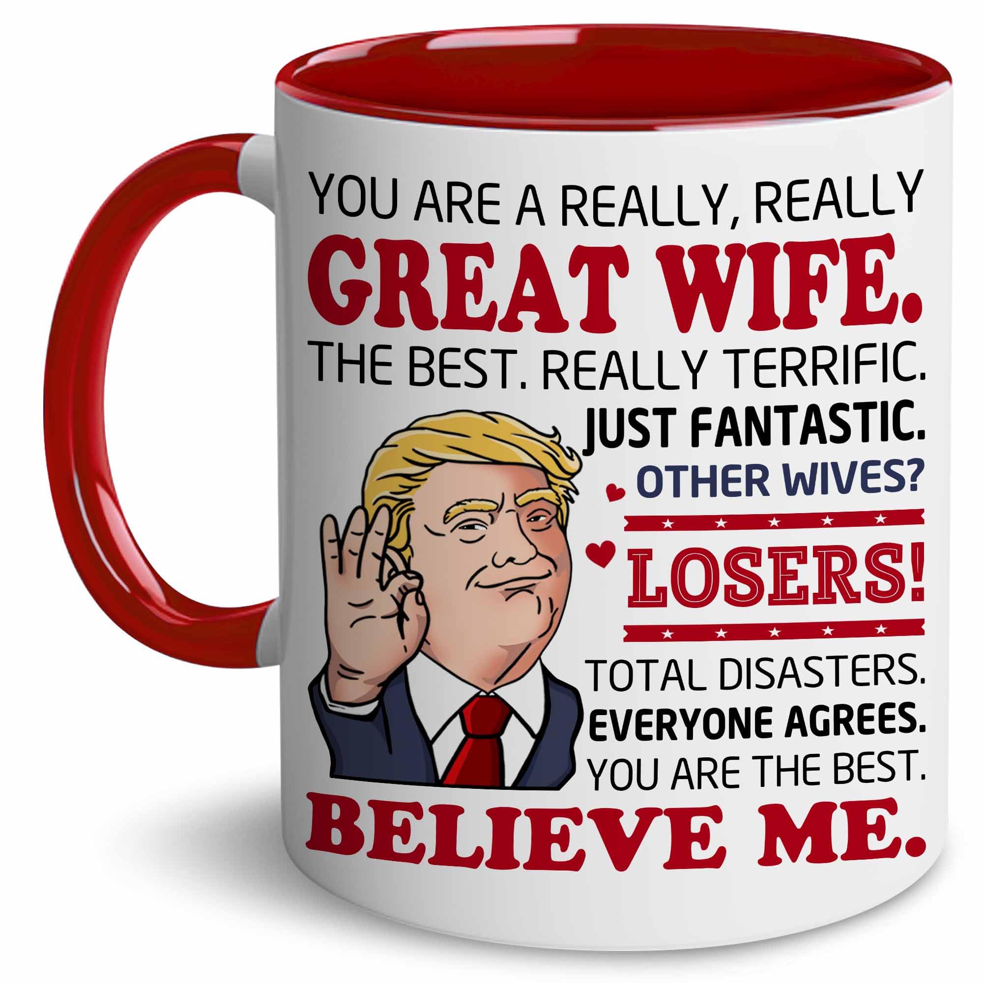 BECHUSKY Best Ever Wife Mug ceramic, durable daily mug for coffee or tea.
