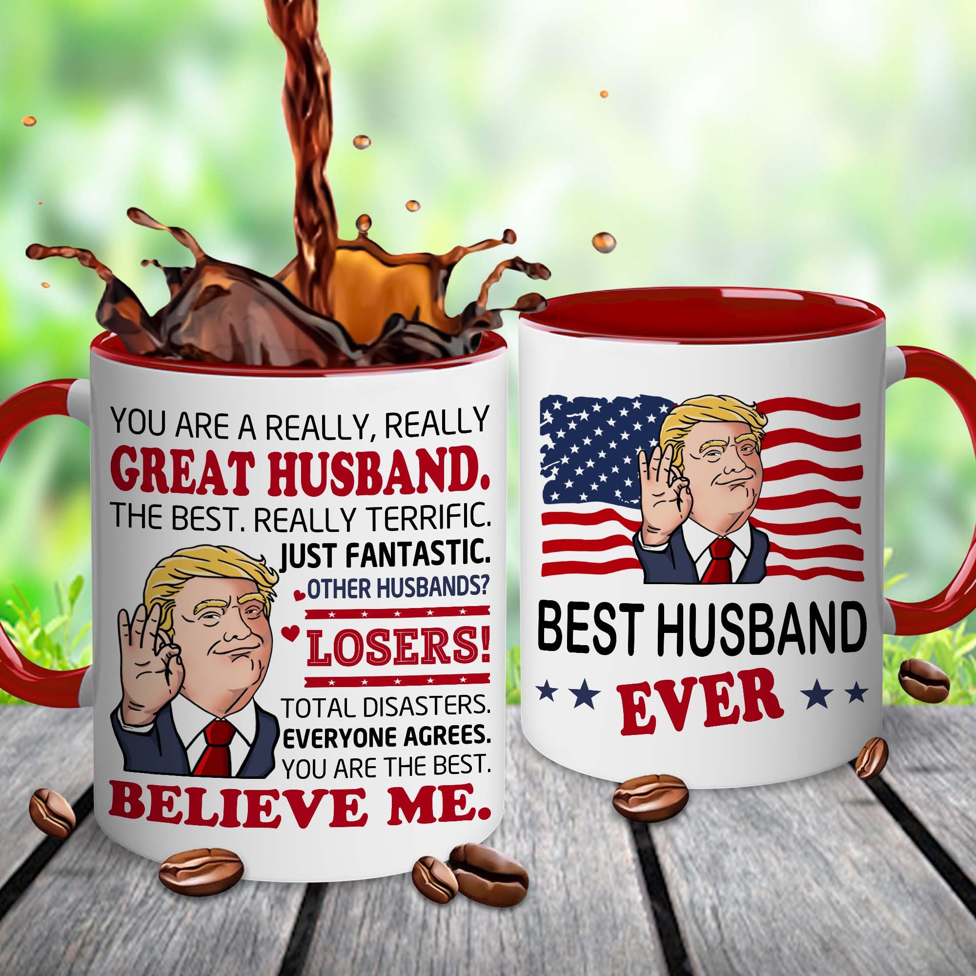 BECHUSKY Christmas mug in gift-ready packaging, ideal present from wife to husband.