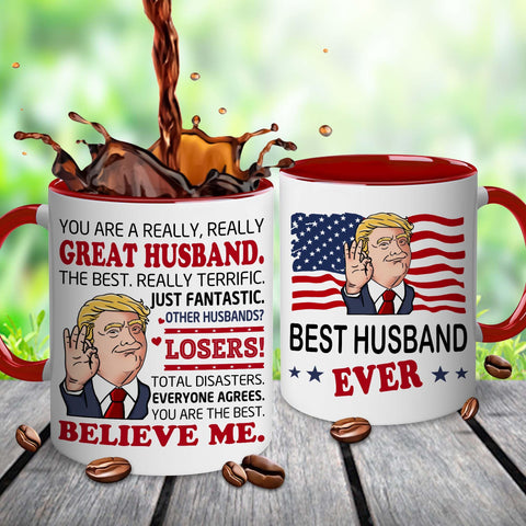 BECHUSKY Christmas mug in gift-ready packaging, ideal present from wife to husband.