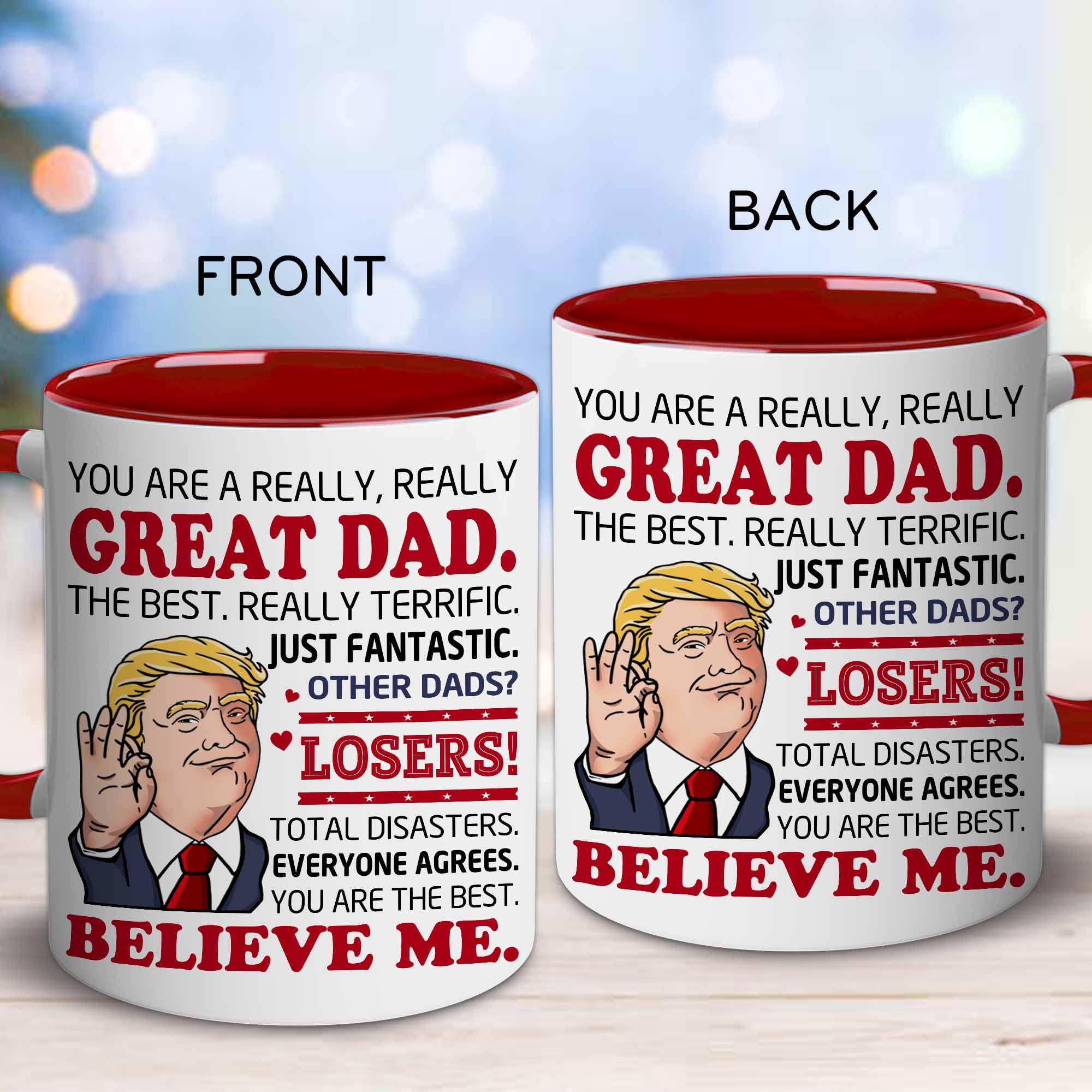 BECHUSKY Best Dad Ever mug in lead-free ceramic, microwave safe