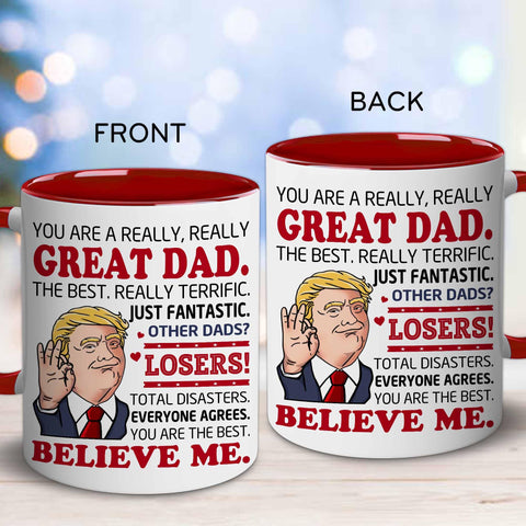 BECHUSKY Best Dad Ever mug in lead-free ceramic, microwave safe