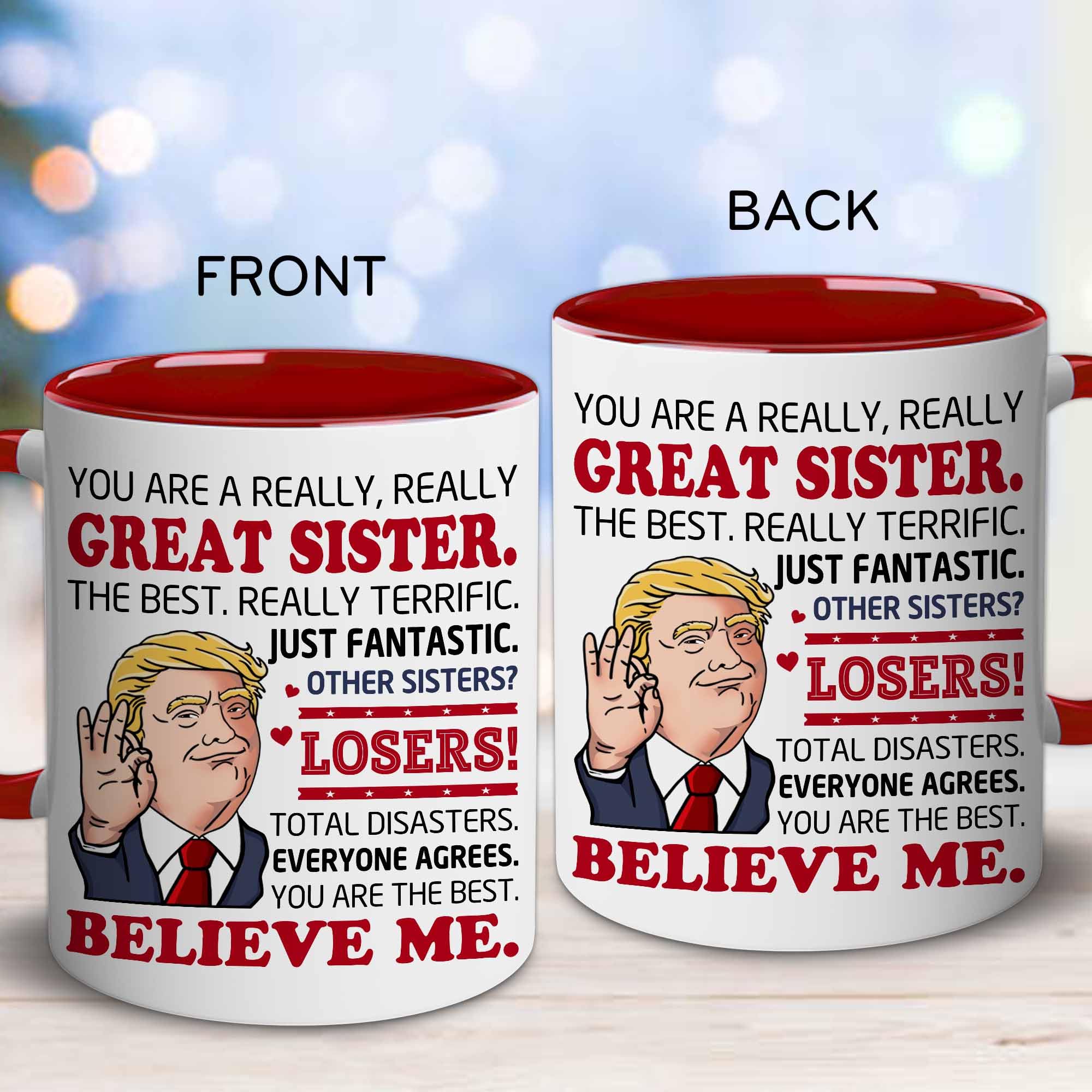 BECHUSKY mug for sister at the desk, perfect for long coffee moments.