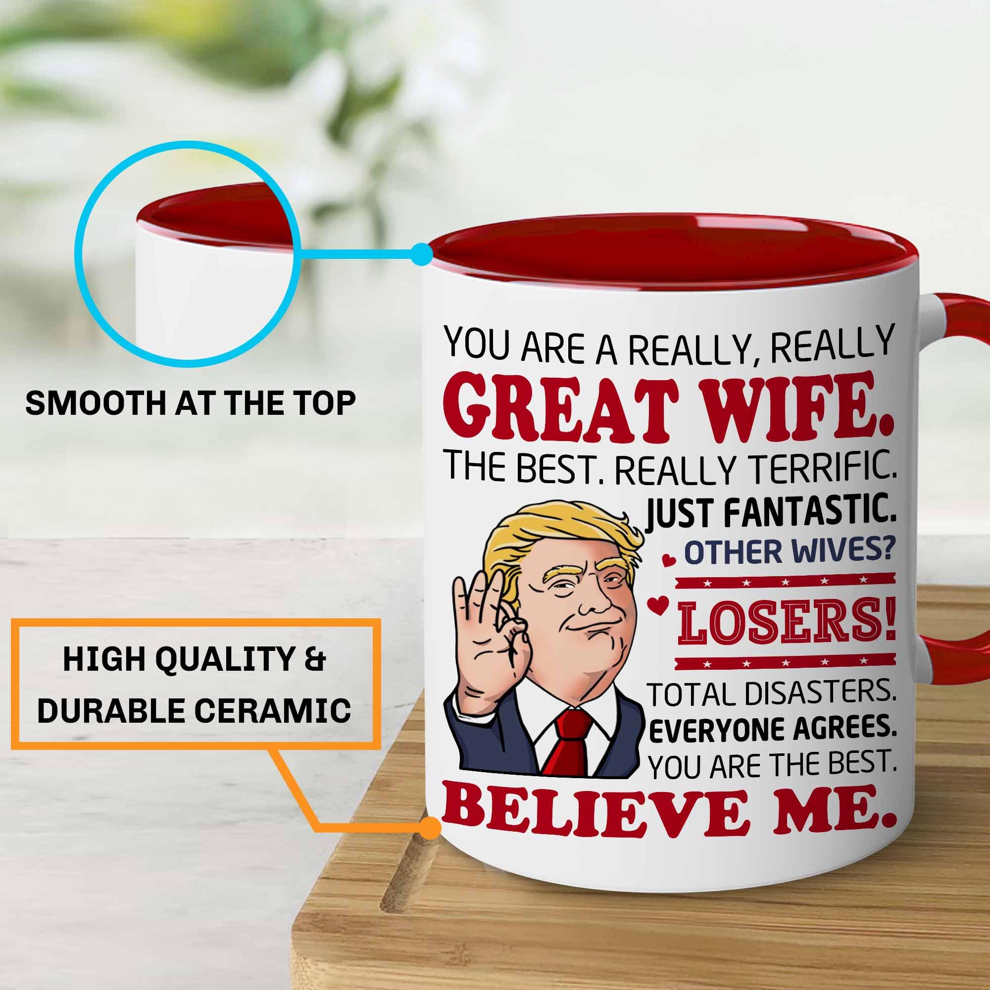 BECHUSKY Valentines Wife Mug cozy for sharing warm beverages.