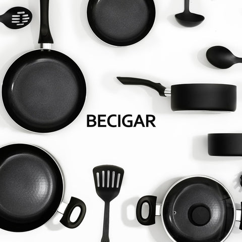 BECIGAR 9.5 inch casserole with glass lid for clear monitoring