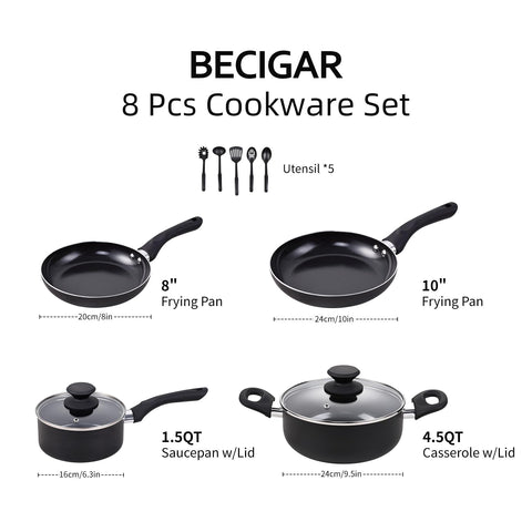 BECIGAR ceramic nonstick frying pans for induction cooktops for versatile cooking