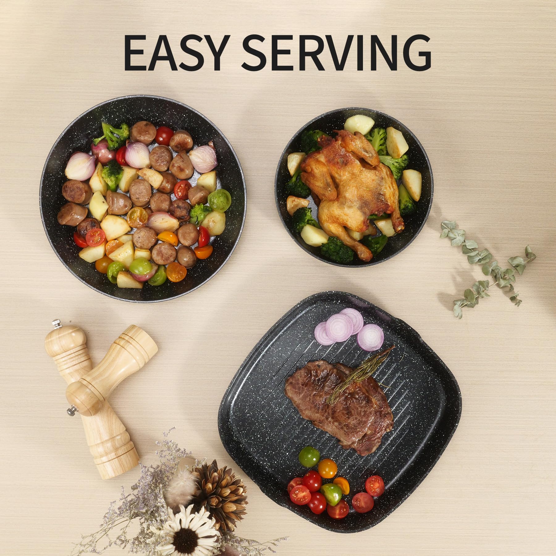 BECIGAR complete 23-piece set with lids and tools enables ready-to-use meals.