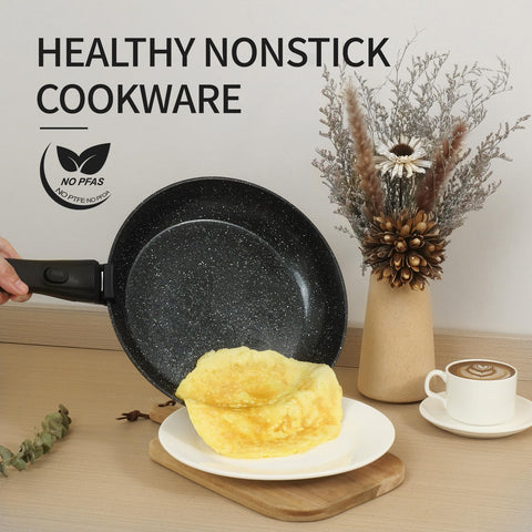 BECIGAR induction-compatible cookware shown on a modern stove.