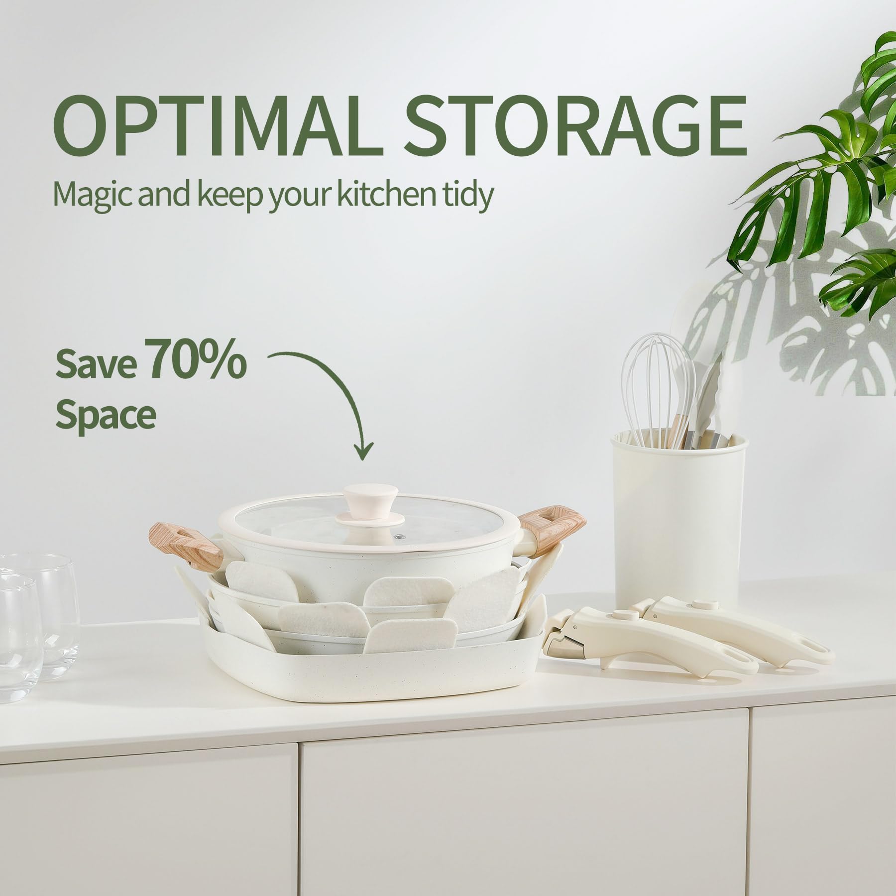 BECIGAR nonstick ceramic coating enables effortless cooking and quick cleanup.