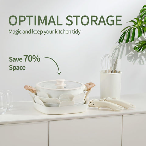 BECIGAR nonstick ceramic coating enables effortless cooking and quick cleanup.