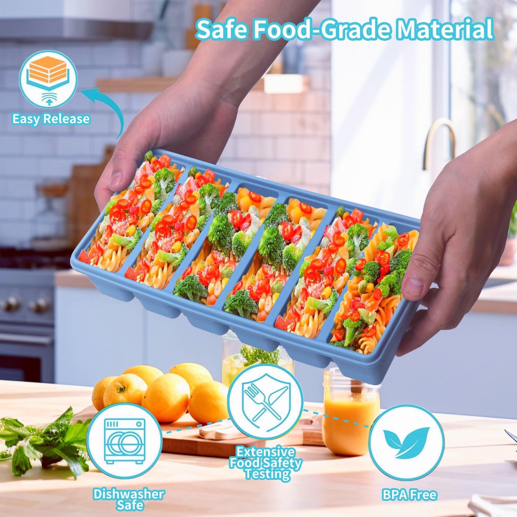 BECOKIT easy release freezer tray pop out cubes