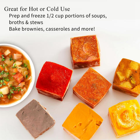 BECOKIT blue lid freezer tray 2-pack for freshness and easy stacking.