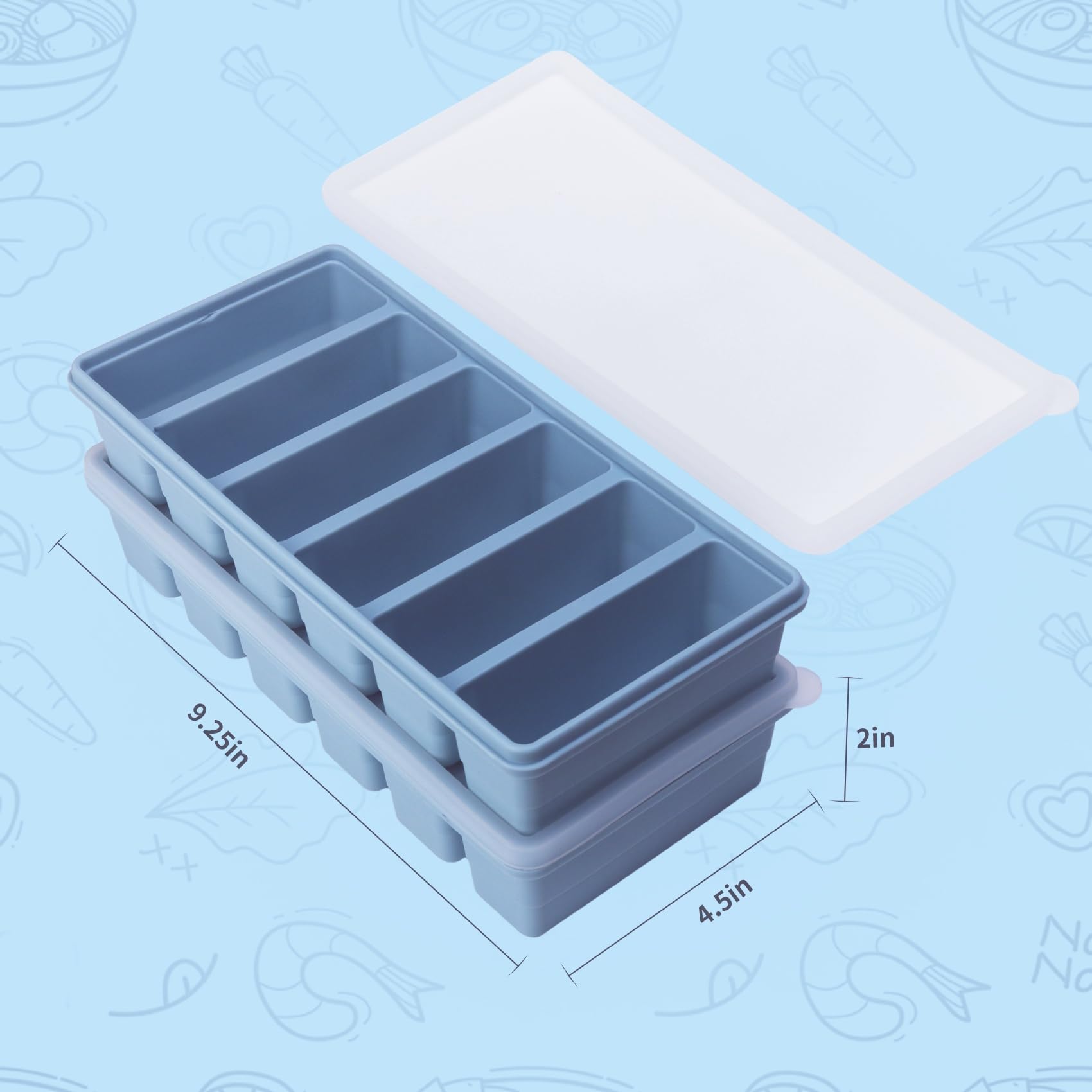 BECOKIT freezer tray lid with tight seal in blue