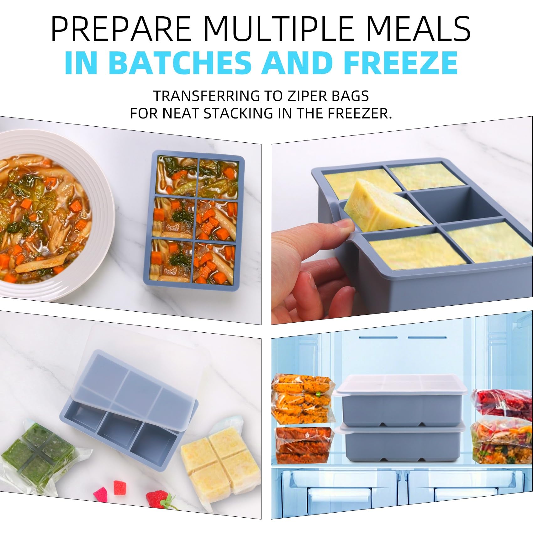 BECOKIT stackable blue freezer tray saves space in your freezer.