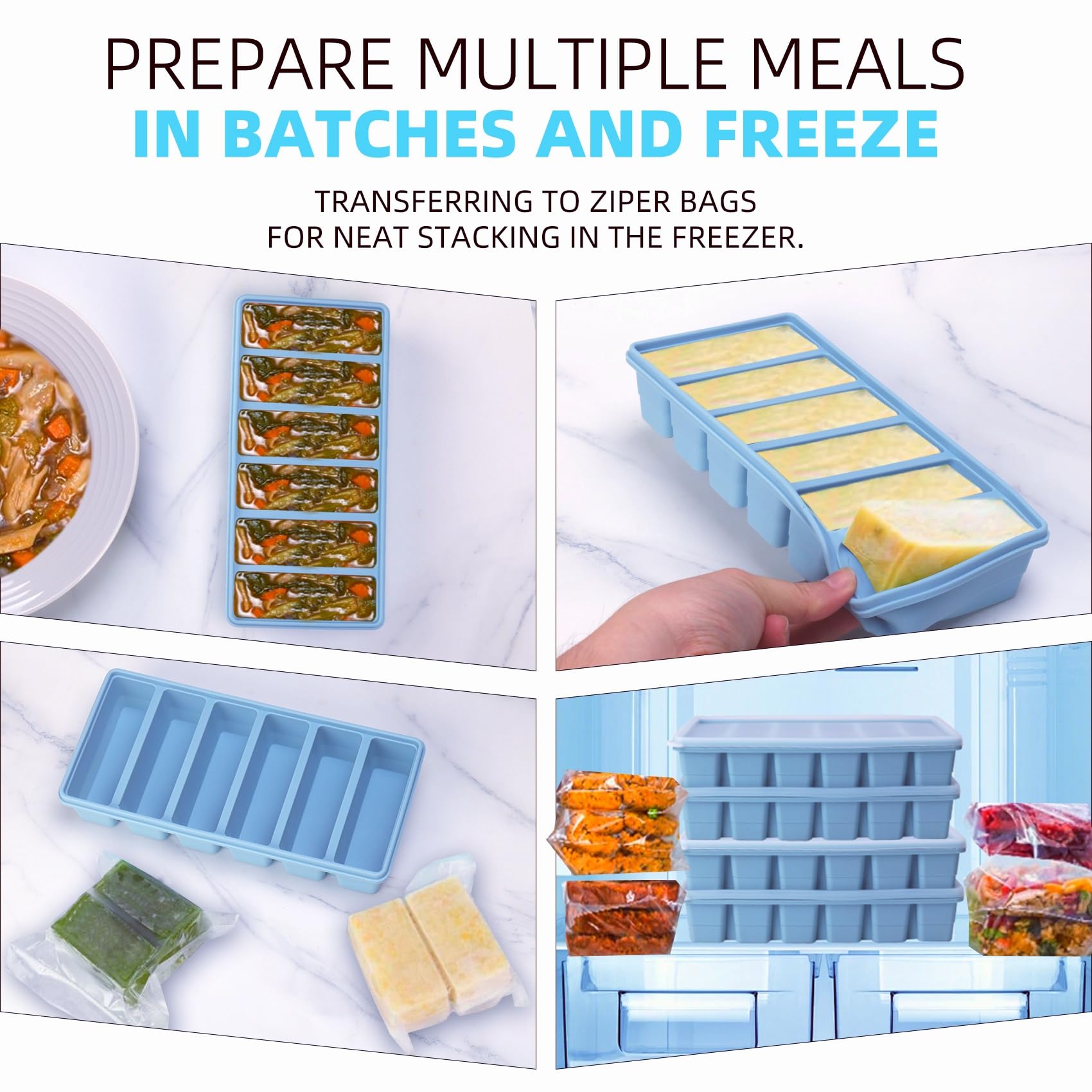 BECOKIT stackable freezer trays save freezer space