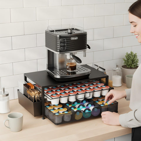 Becomrock K Cup Holder Organizer with two drawers for quick pod selection.