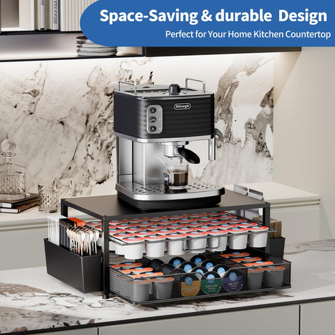 Becomrock K Cup Holder Organizer with non-slip feet protects counters and stays steady.