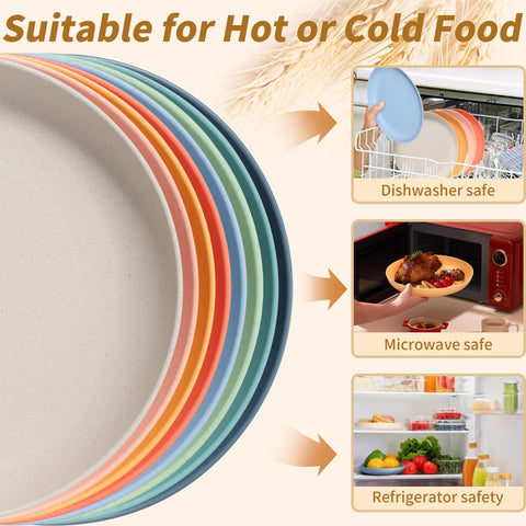 Lightweight yet durable wheat straw plate suitable for outdoor dining.