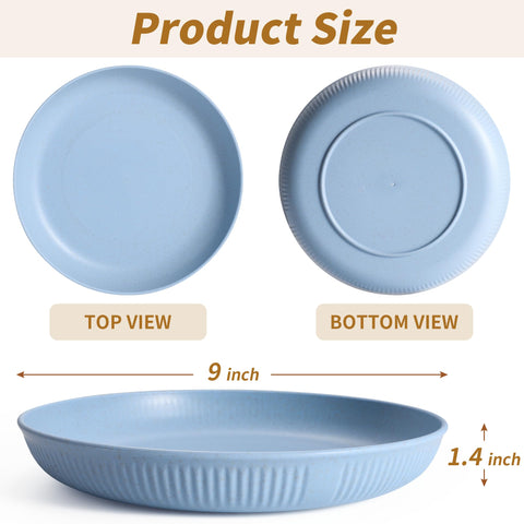 Smooth-edge becutlery wheat straw plate ideal for kids and easy handling.