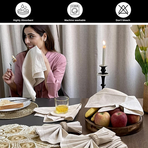 Bedding Craft dining table set of napkins elevates wedding table settings.