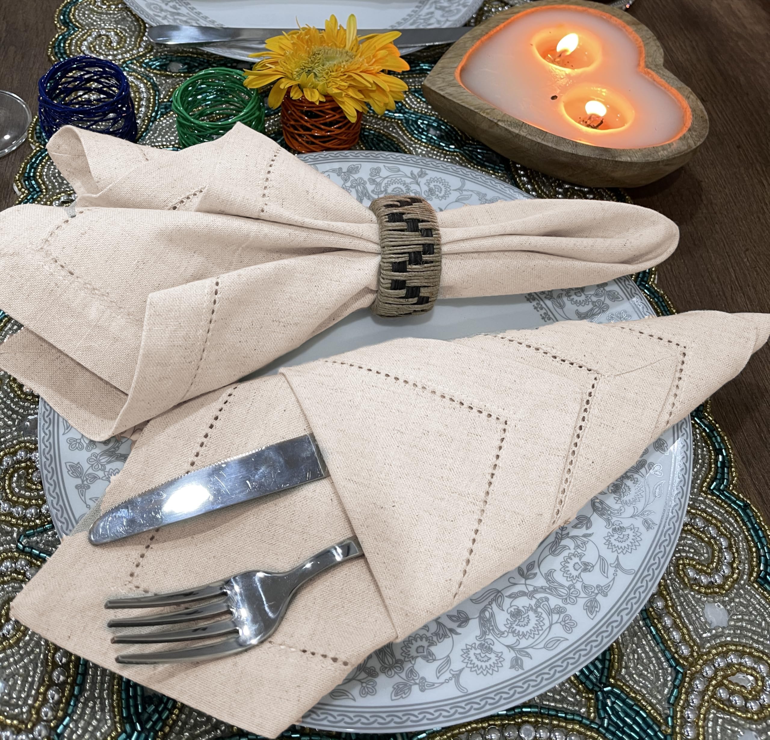 Pack of 12 Bedding Craft napkins neatly folded, ready for serving at parties