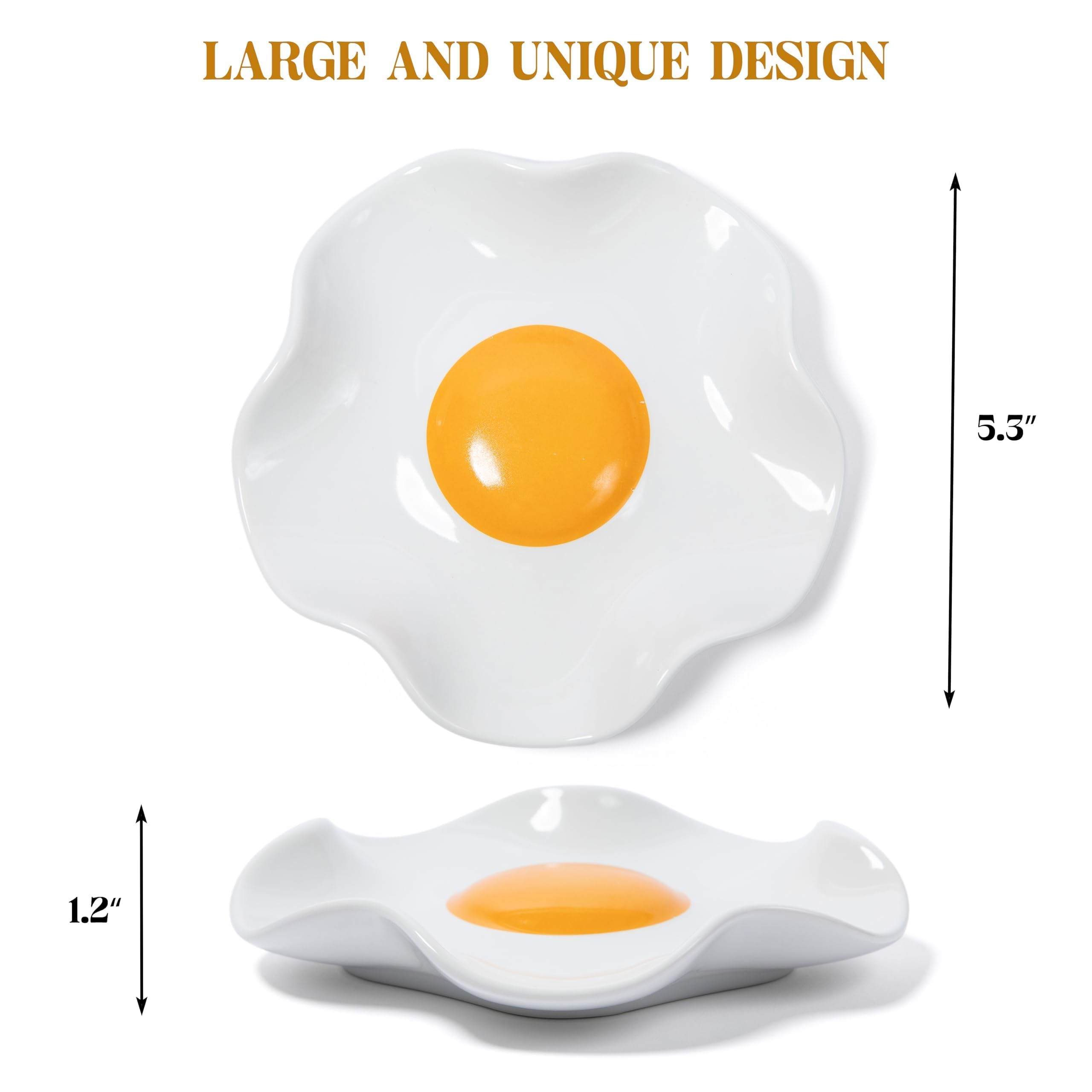 Bee! fried egg ceramic spoon rest on countertop keeps counters clean.
