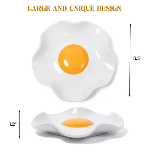 Bee! fried egg ceramic spoon rest on countertop keeps counters clean.