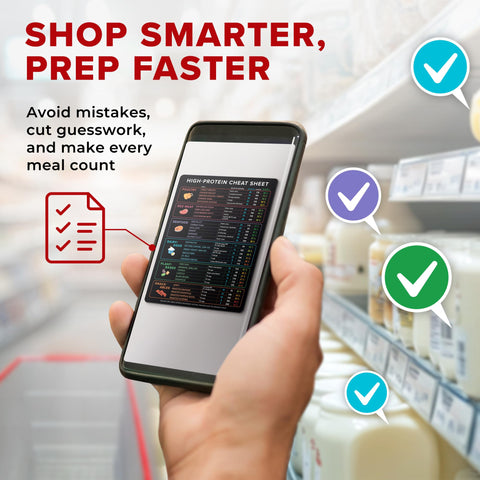 Beech & Lambert smart guide for grocery and meal prep on fridge.