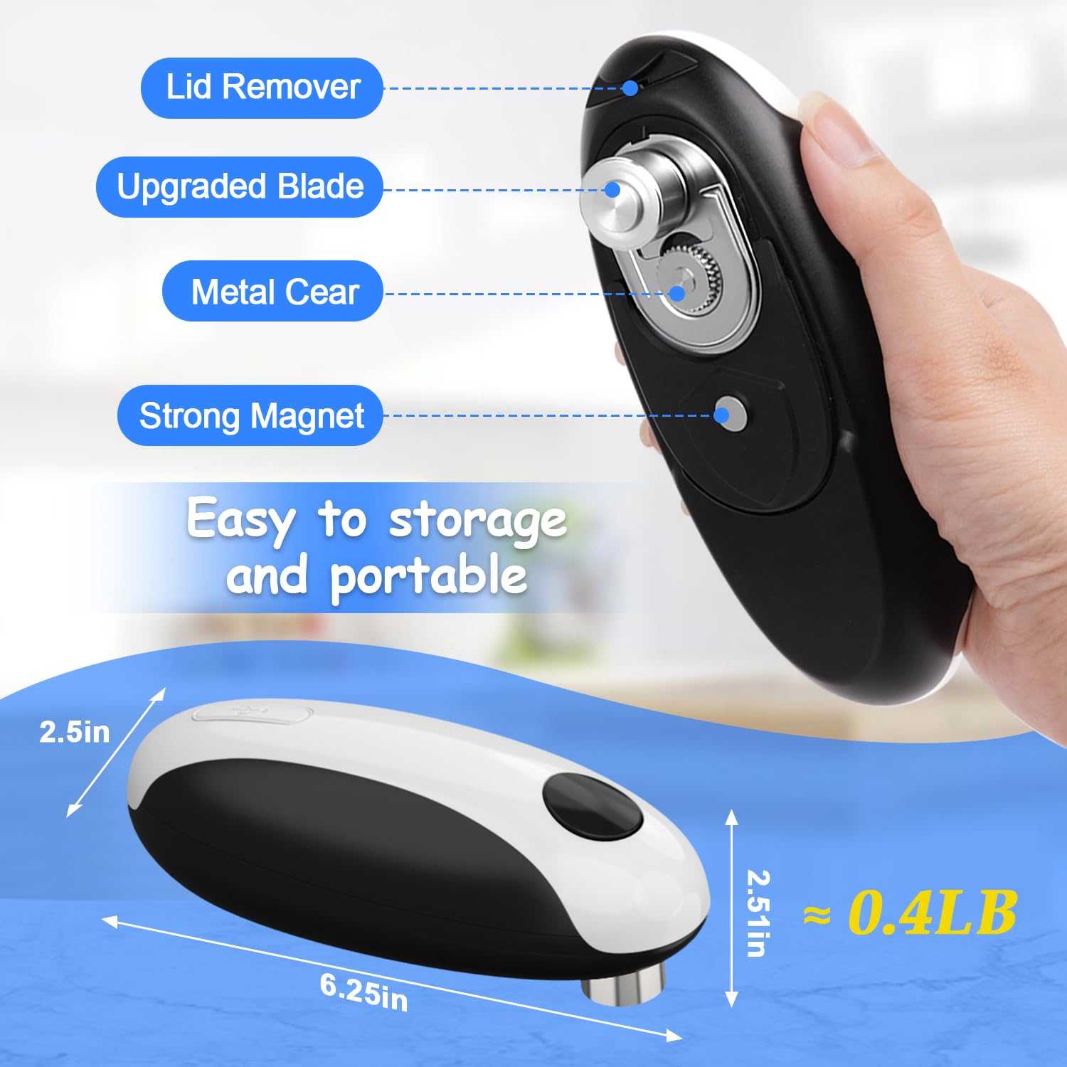 BeEcone Electric Can Opener compact portable design for small kitchens.
