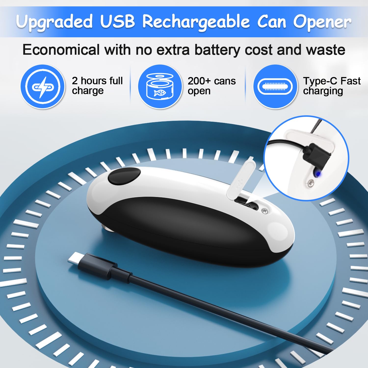 BeEcone Electric Can Opener versatile for various can shapes and sizes.