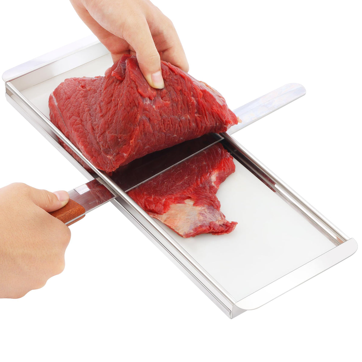 Beef Jerky Slicer Kit knife helps precise cuts in home kitchens