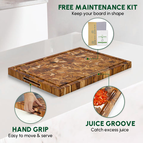 BEEFURNI Teak Cutting Board as charcuterie or serving board.