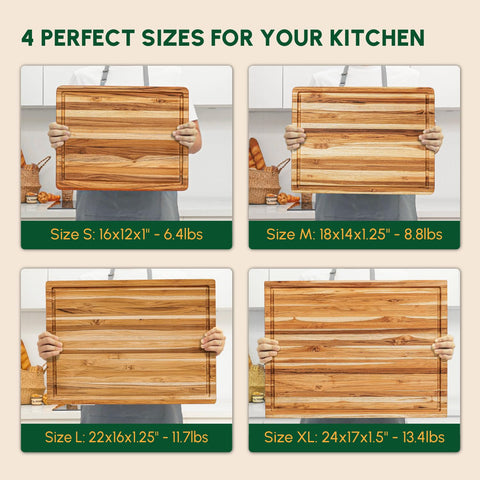 Beefurni teak board on countertop adds natural warmth and decor.