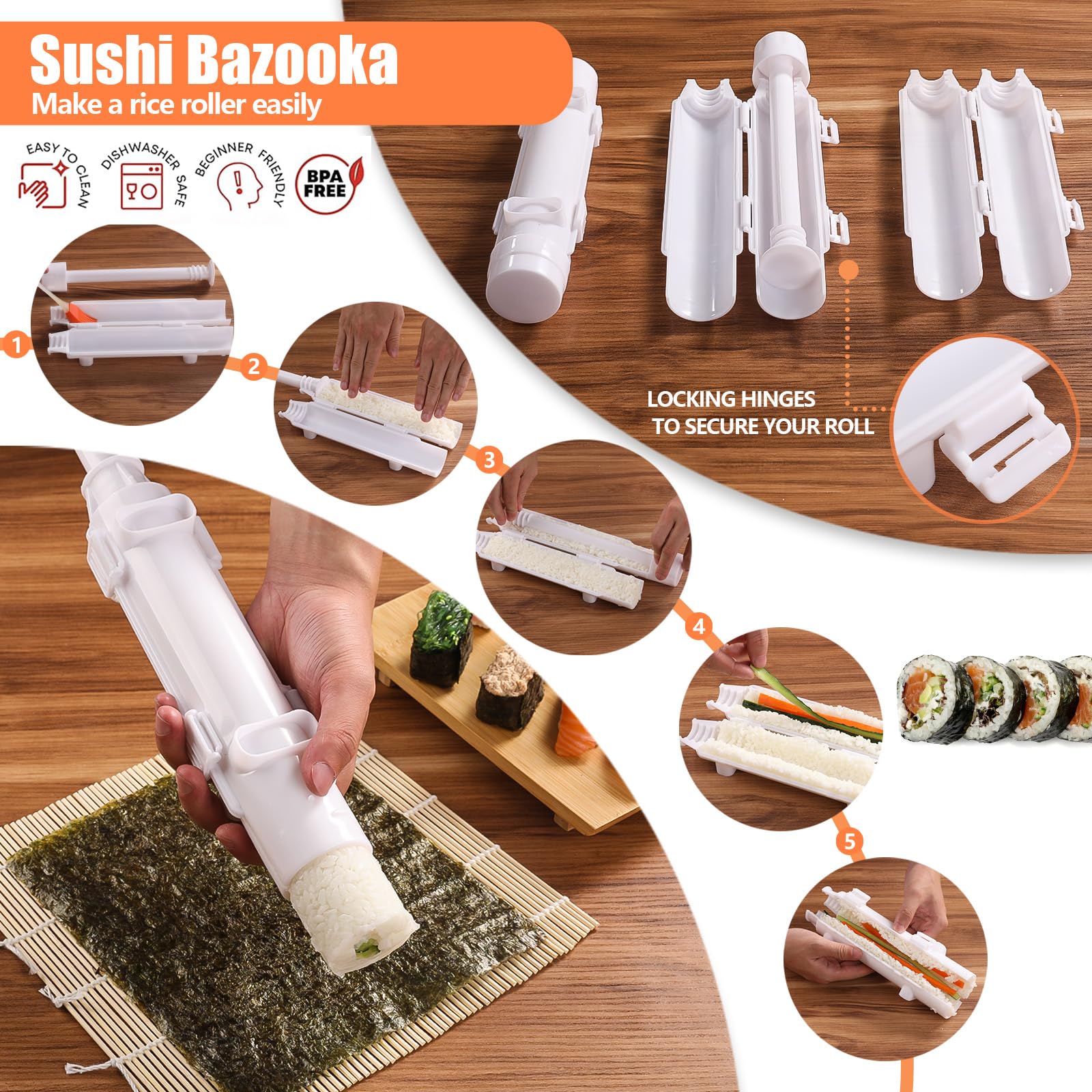 Beegofly sushi knife with sharp, precise cuts for fresh sushi