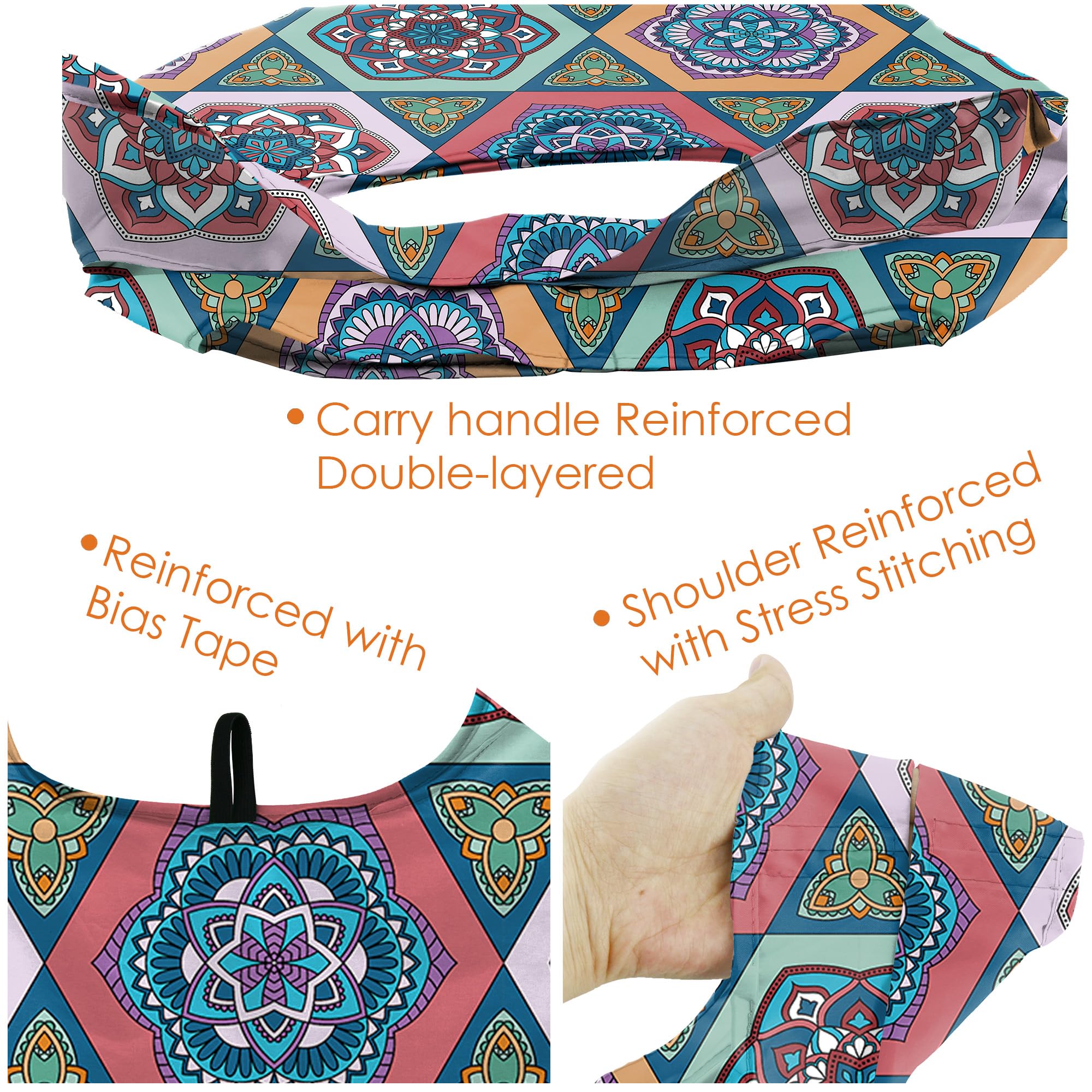 BeeGreen 50lb capacity tote bags: sturdy handles for heavy groceries.