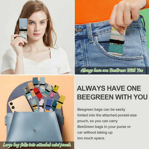BeeGreen tote bag with long handles for easy shoulder carrying.