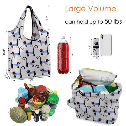 BeeGreen cat lovers pattern-2 bag, bold design for everyday shopping