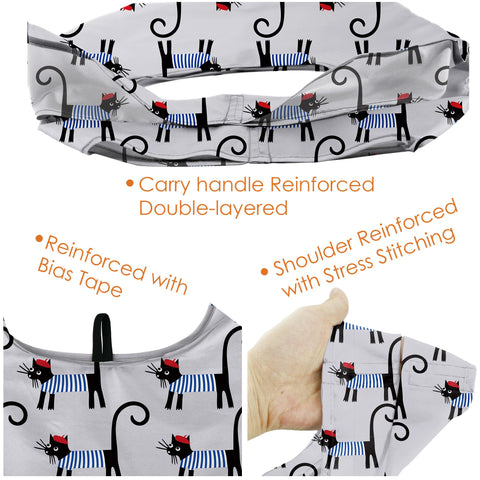 BeeGreen cat lovers pattern-4 bag, sturdy market-ready tote