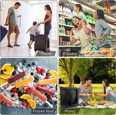 BeeGreen cooler bag with 4-layer insulation preserves warmth for hot meals.