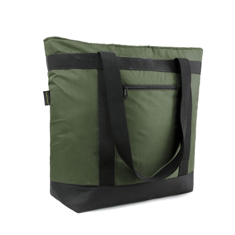 BeeGreen cooler bag front view showing roomy interior for groceries and meals.