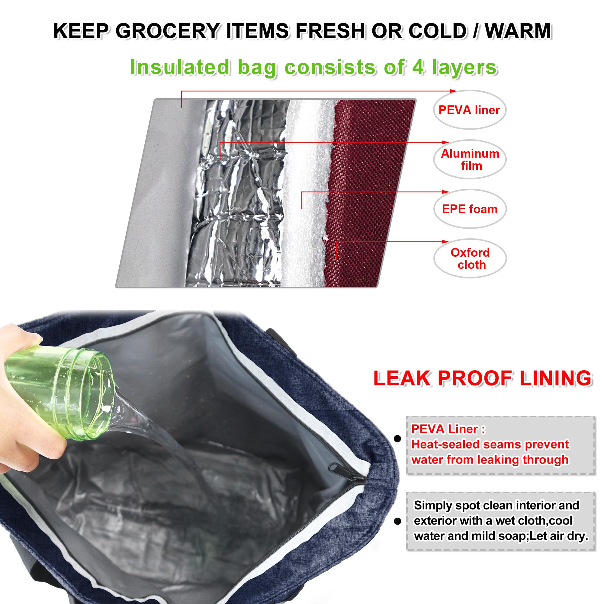 BeeGreen cooler bag top-open view enables quick access to snacks.