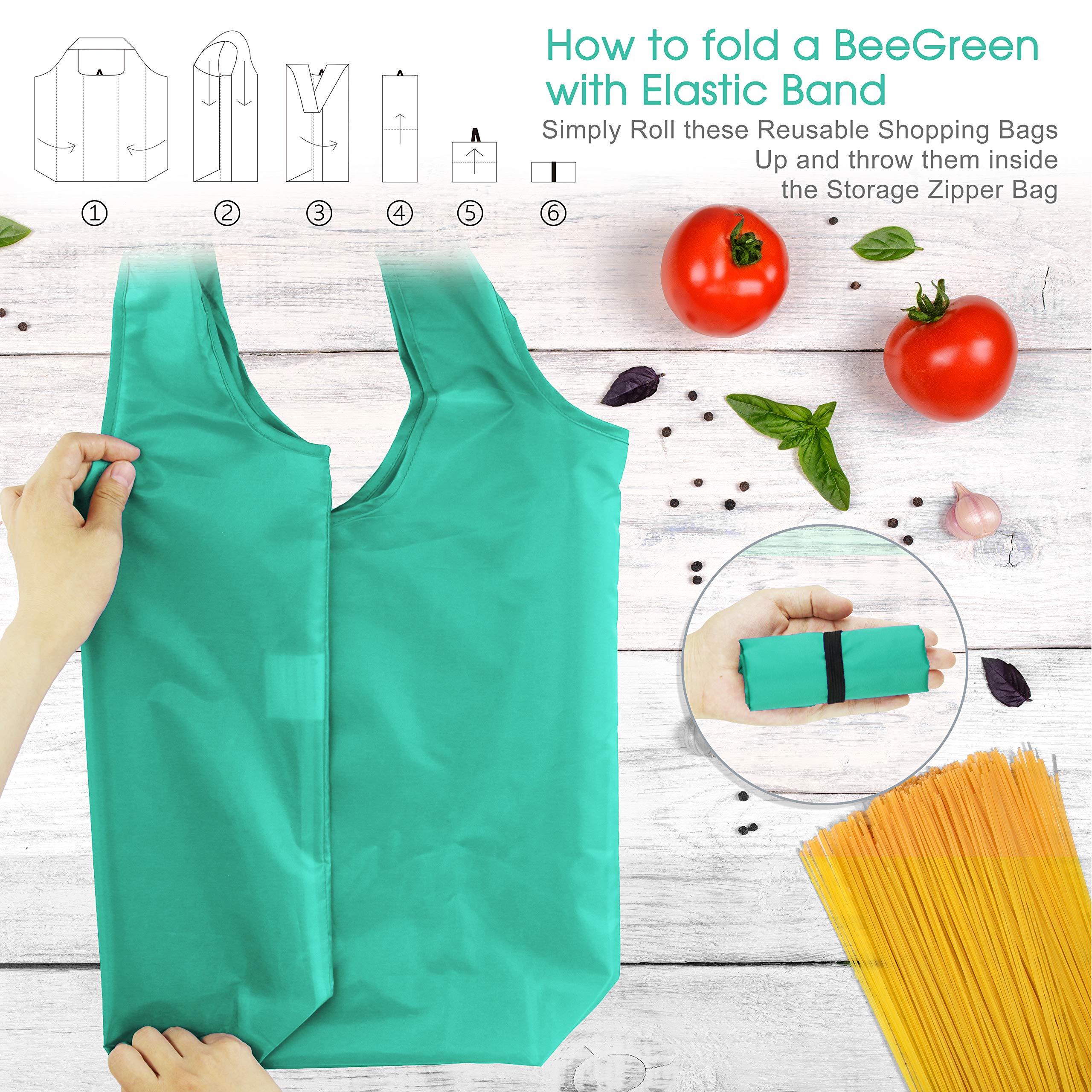 BeeGreen extra-large capacity bag supports heavy groceries up to 50 lbs
