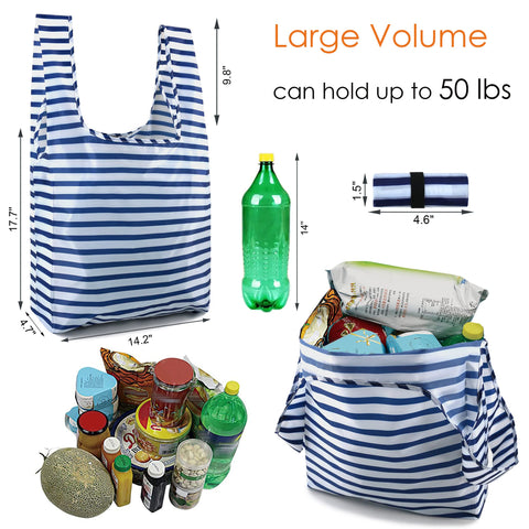 BeeGreen geometry-pattern bags highlighting large capacity for groceries.