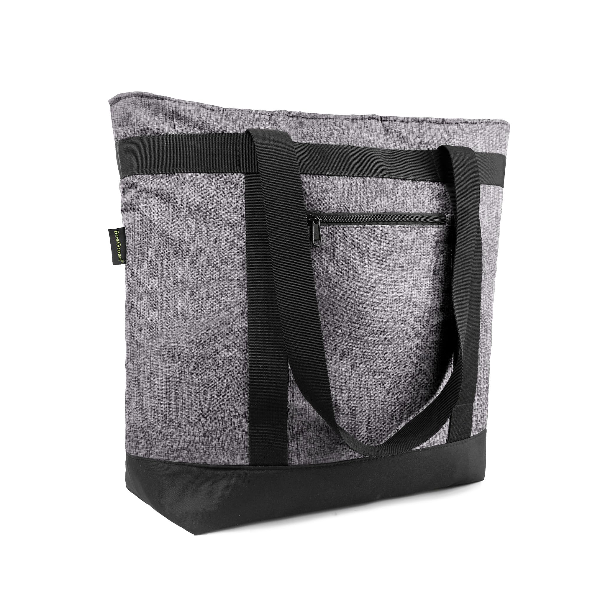 BeeGreen insulated cooler bag with charcoal handles for easy grocery transport