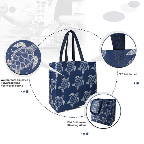 BeeGreen large foldable tote shows compact storage and easy transport for groceries.