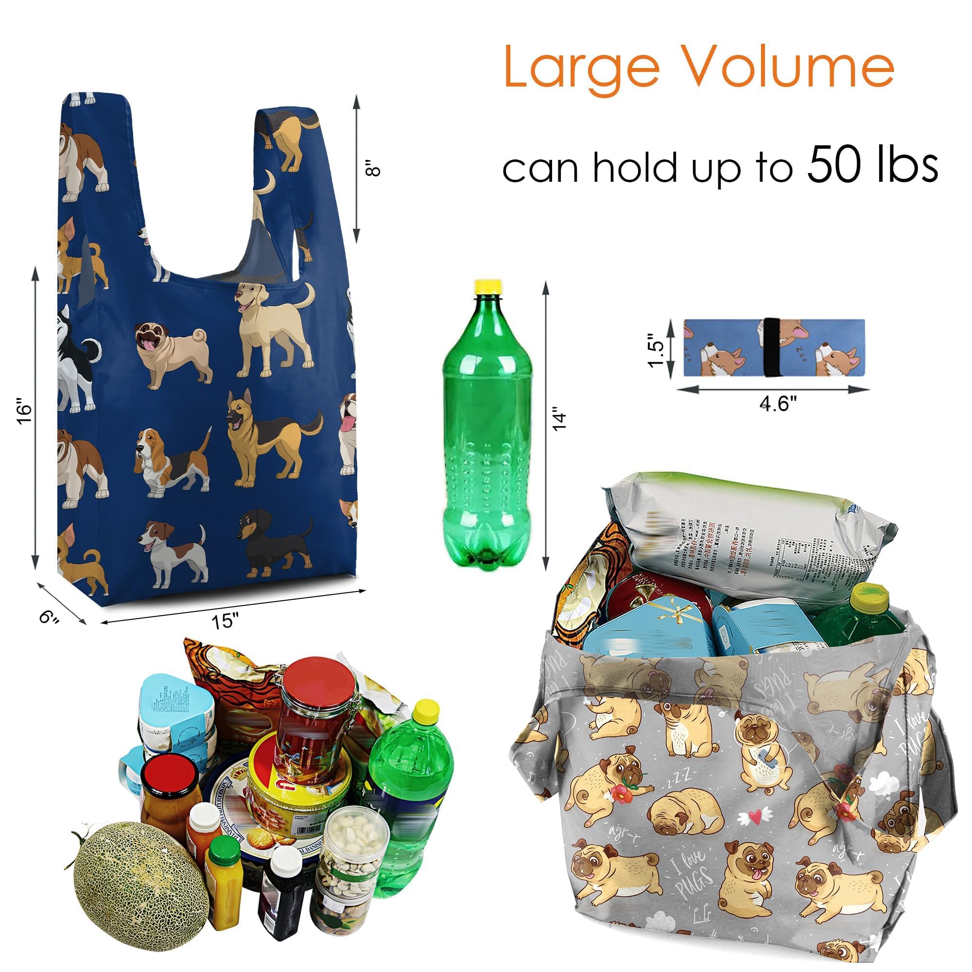 BeeGreen Marine Animal Bags with zipper pouch; keeps belongings secure during errands